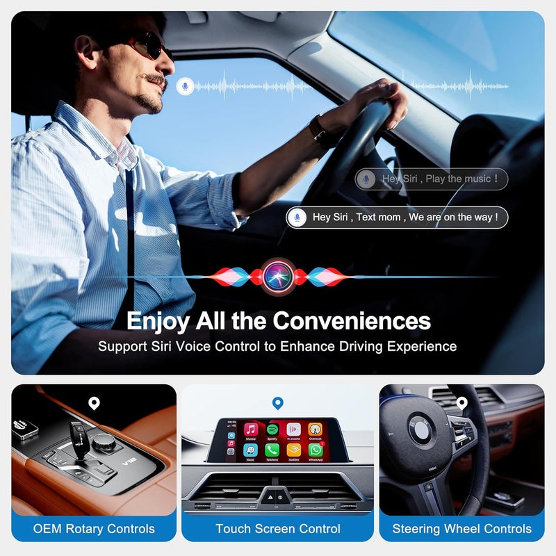 FAIMEE AI Box Wireless CarPlay & Auto Adapter - Plug & Play, Dual-Band WiFi, Bluetooth 5.0, 4K Video Support, Android 12.0 System, Compatible with Factory CarPlay & Android Auto （4GB RAM+32GB ROM） - Image 2